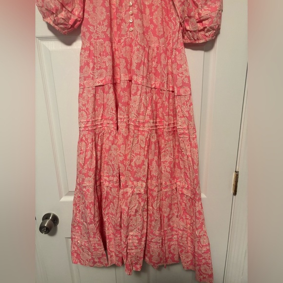 The GREAT.  Bright Rouge Wild Brush Floral The Pleated Ravine Dress - Picture 8 of 11